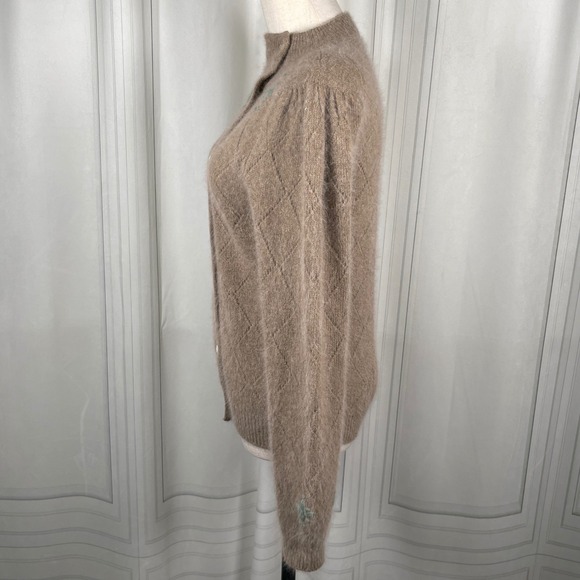 Vintage Stanley Blacker Angora Lambswool Embroidered Cardigan Medium - Picture 8 of 13